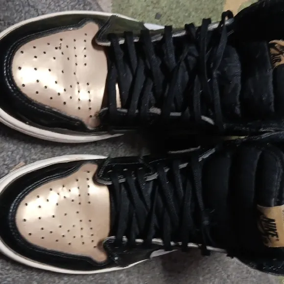 Nike Air High-Top Black and Gold Sneakers