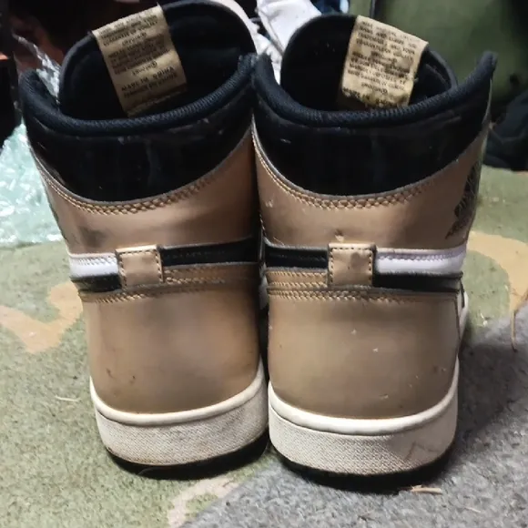 Nike Air High-Top Black and Gold Sneakers