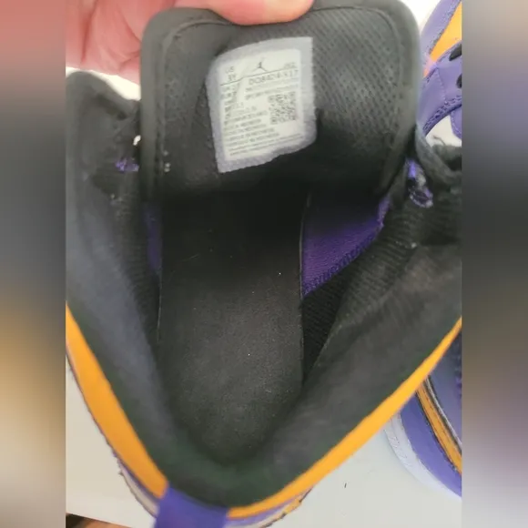 Nike Air Jordan 1 Mid Lakers (PS) Youth Sneakers Size 3Y