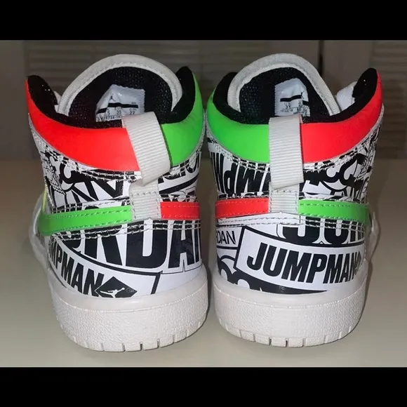 Nike Air Jordan 1 Mid Over-Print Logos Sneakers