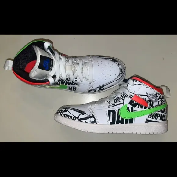 Nike Air Jordan 1 Mid Over-Print Logos Sneakers