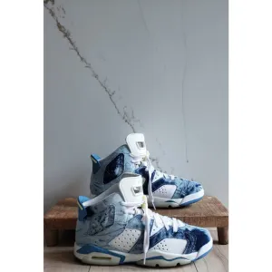 Nike Air Jordan 6 Retro GS Youth 7 Mid Washed Denim 2022 Sneakers DM9045-100