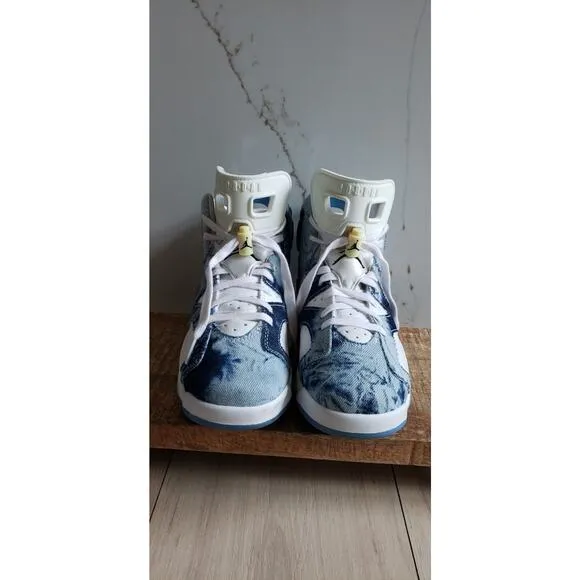 Nike Air Jordan 6 Retro GS Youth 7 Mid Washed Denim 2022 Sneakers DM9045-100