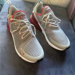 Nike Air Max 270 Gray and Red Sneakers