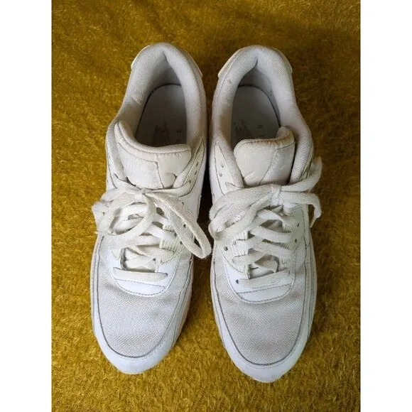 Nike Air Max 90 Size 10 White Leather Mesh Sneakers Grunge Y2K Streetwear