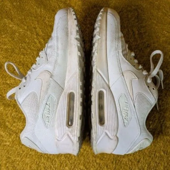 Nike Air Max 90 Size 10 White Leather Mesh Sneakers Grunge Y2K Streetwear