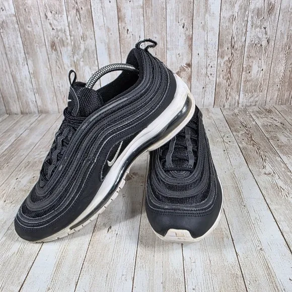 Nike Air Max 97‎ Black White Running Shoes Sneakers Comfort Style US 9.5