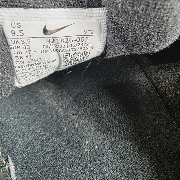 Nike Air Max 97‎ Black White Running Shoes Sneakers Comfort Style US 9.5
