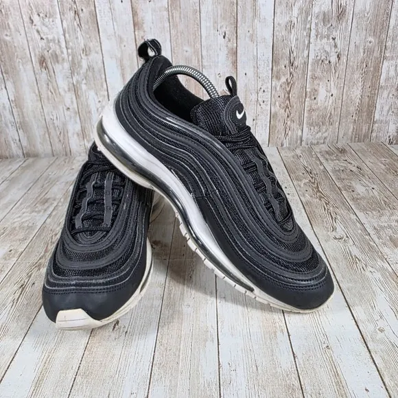 Nike Air Max 97‎ Black White Running Shoes Sneakers Comfort Style US 9.5