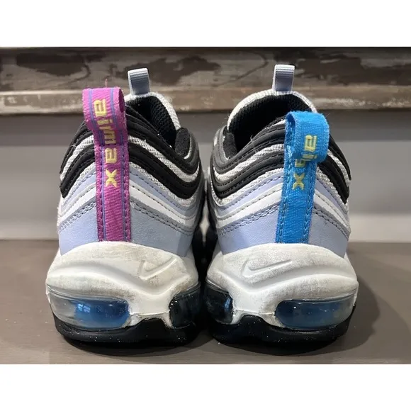 Nike Air Max 97 Sneakers Blue Whisper Opti Yellow-White Size 6Y Women's 7.5