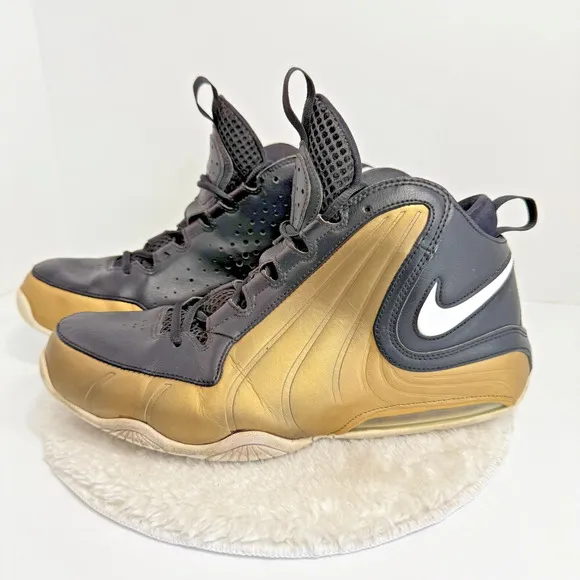 Nike Air Max Wavy Black Gold Sneakers Mens Leather High Top Shoes Size 10.5