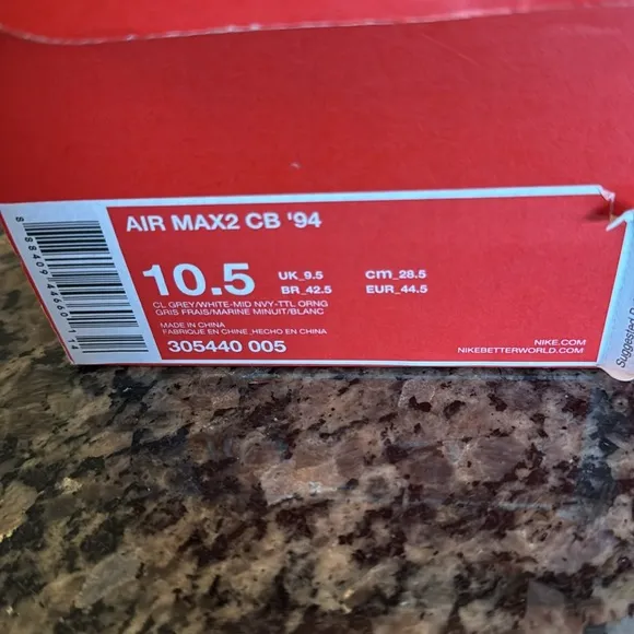 Nike Air Max2 CB ‘94 Obsidian USA Navy and Red Sneakers EUC 10.5