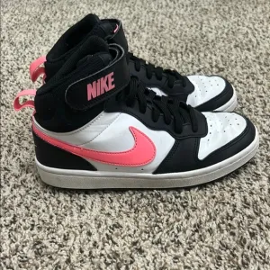 Nike Black and Pink High-Top Sneakers