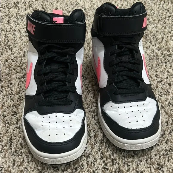 Nike Black and Pink High-Top Sneakers