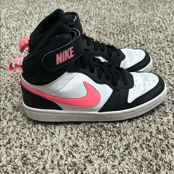 Nike Black and Pink High-Top Sneakers