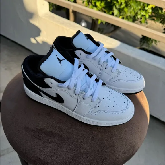 Nike Black and White Air Jordan 1 Low New Sneakers