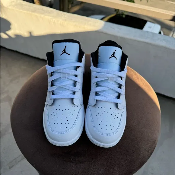 Nike Black and White Air Jordan 1 Low New Sneakers