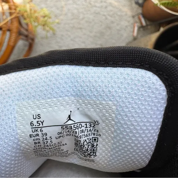 Nike Black and White Air Jordan 1 Low New Sneakers