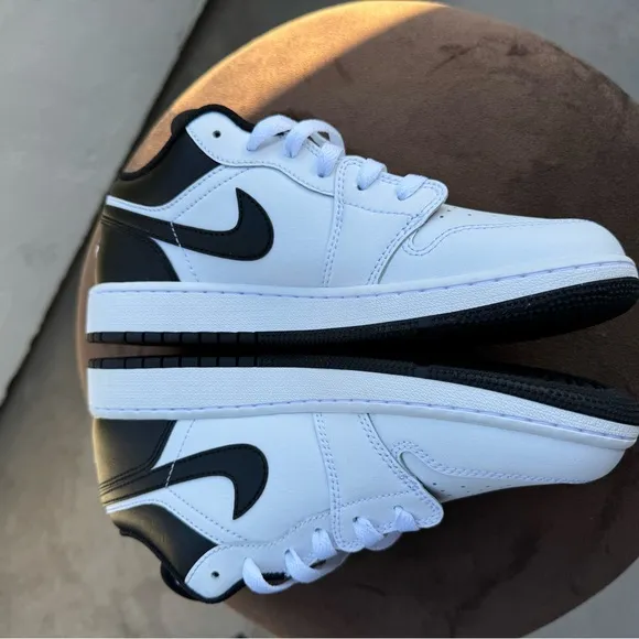 Nike Black and White Air Jordan 1 Low New Sneakers