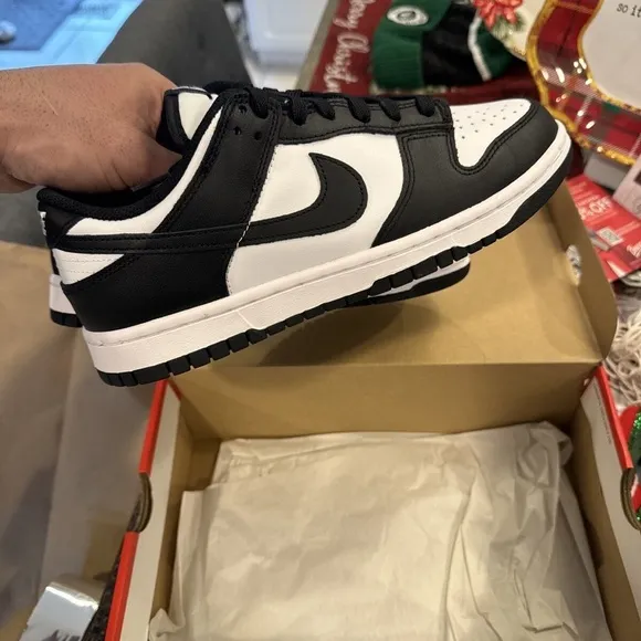 Nike Black and White Sneakers Dunk Low (GS) 5.5Y