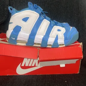 Nike Blue and White Air More Uptempo Sneakers