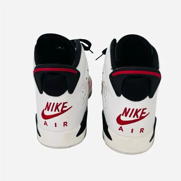 Nike Boy's Air Jordan 6 Retro GS Sneaker, White/Carmine-black, 4.5 Big Kid