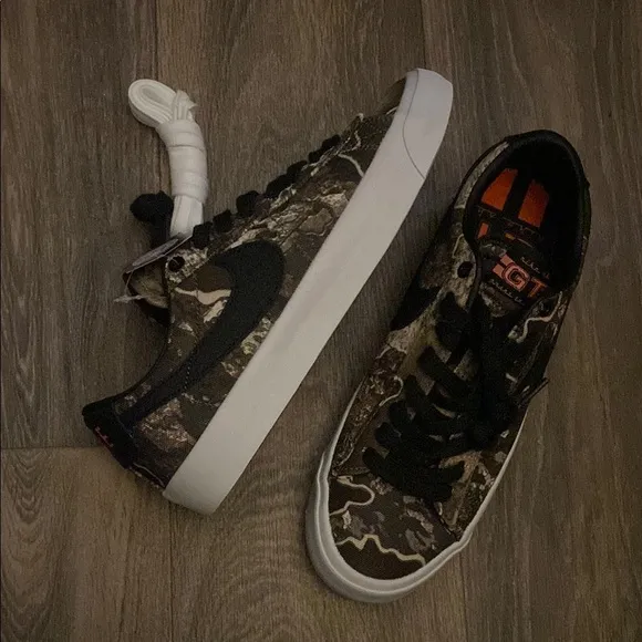 Nike Brown and Black Camouflage Sneakers