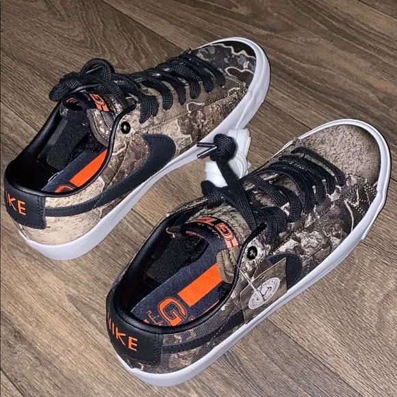Nike Brown and Black Camouflage Sneakers