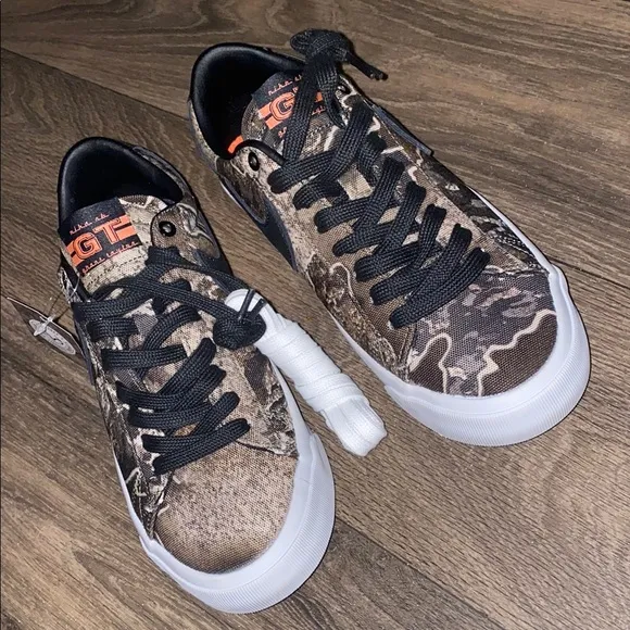 Nike Brown and Black Camouflage Sneakers