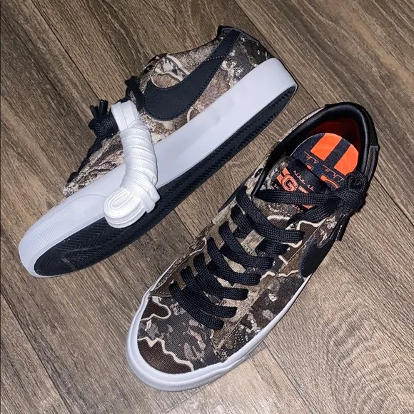 Nike Brown and Black Camouflage Sneakers
