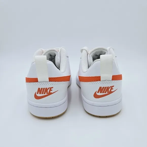 Nike COURT BOROUGH LOW 2 (GS) White/Orange Sneakers BQ5448 114   #C17