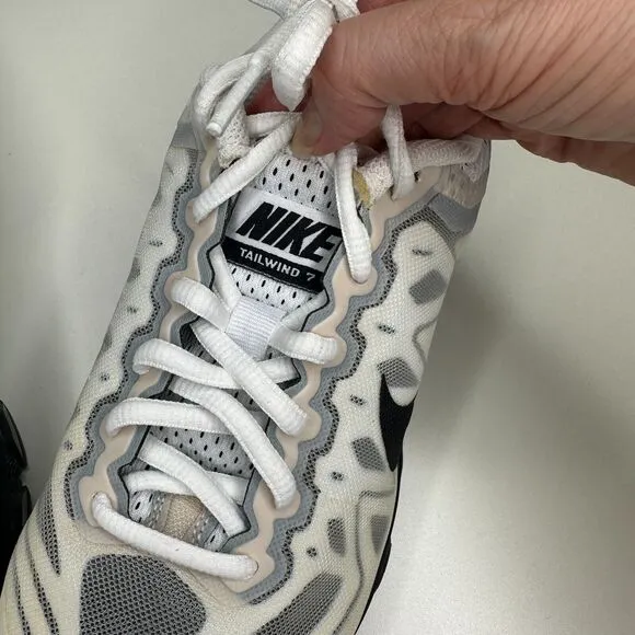 Nike Cream White Black Gray Tailwind 7 Max Air Womens Running Sneakers Size 9