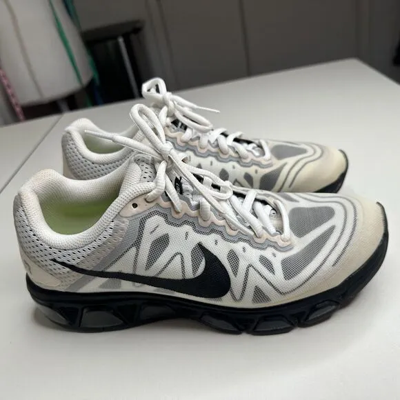 Nike Cream White Black Gray Tailwind 7 Max Air Womens Running Sneakers Size 9