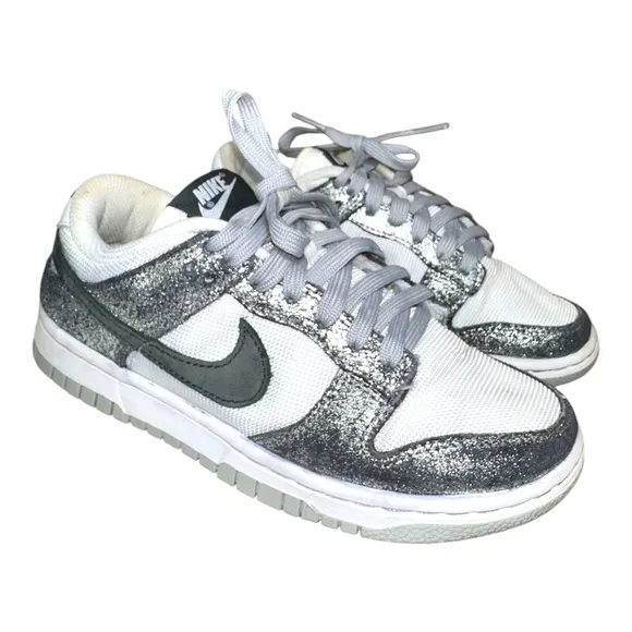 Nike Dunk Low &quot;Golden Gals&quot; metallic silver sneakers Size 5