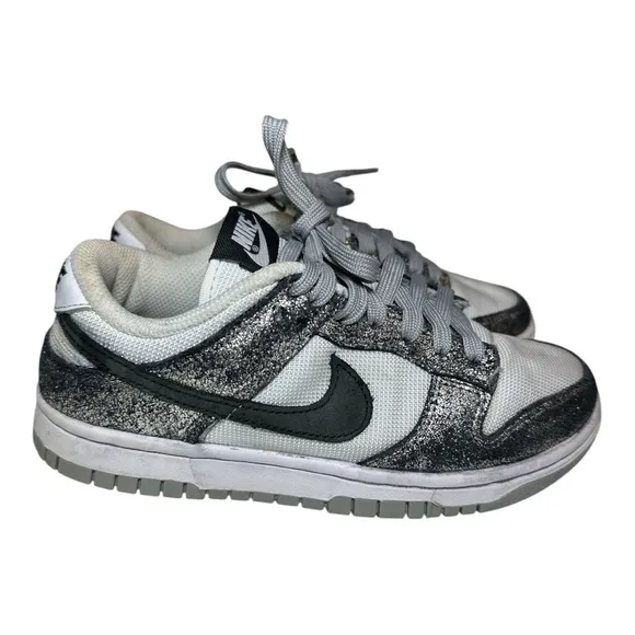 Nike Dunk Low &quot;Golden Gals&quot; metallic silver sneakers Size 5