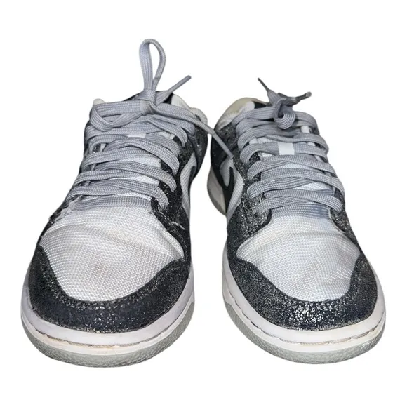 Nike Dunk Low &quot;Golden Gals&quot; metallic silver sneakers Size 5