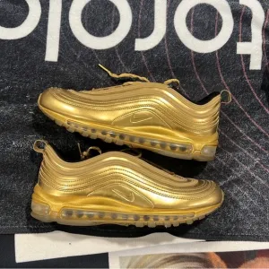 Nike Gold Air Max 97 Sneakers with Metallic Finish