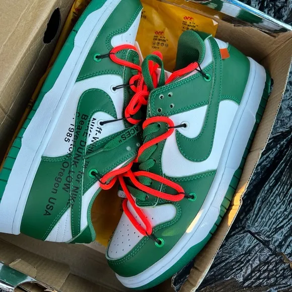 Nike Green and White Sneakers with Classic Design