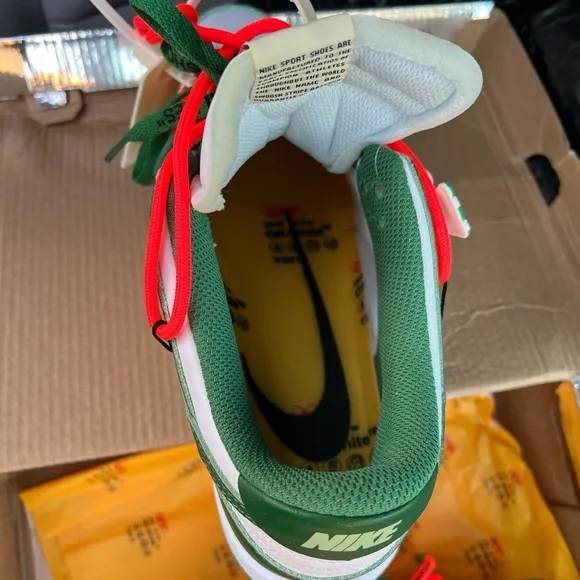 Nike Green and White Sneakers with Classic Design