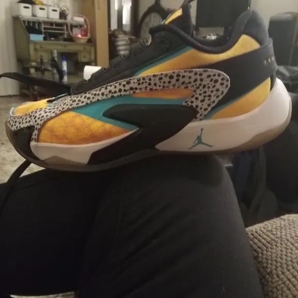 Nike Jordan Luka 2 Yellow and Black Sneakers with Animal Print