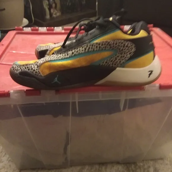 Nike Jordan Luka 2 Yellow and Black Sneakers with Animal Print