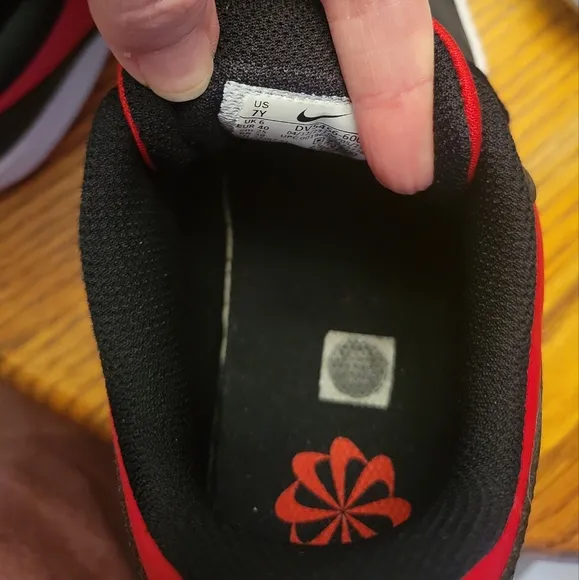 Nike Kids Court Borough Low Recraft Black and Red Sneakers
