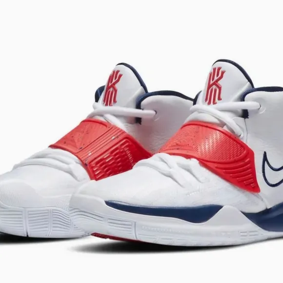Nike Kyrie 6 Red and Blue High-Top Sneakers