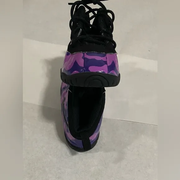 Nike Little Foamposite Purple Black Sneaker Kids Size 10
