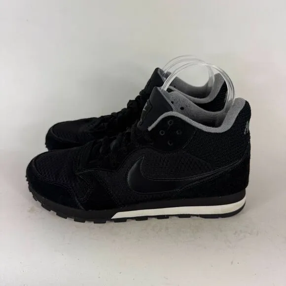 Nike MD Runner 2 Mid Premium Athletic Sneakers Womens 8.5 Black Lace Up Mid-Top