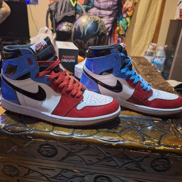 Nike Red and Blue Sneakers High-Top Design