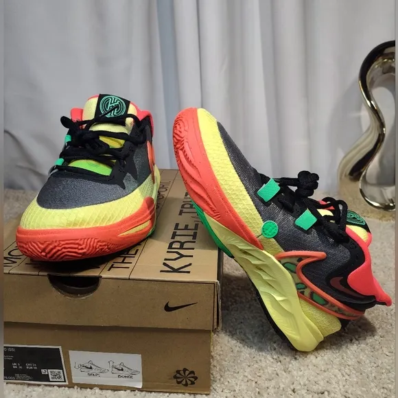 Nike Red and Yellow Sneakers with Modern Design