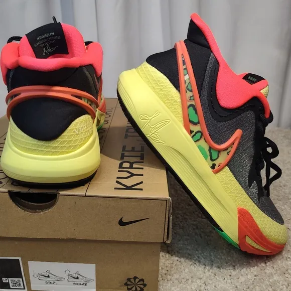 Nike Red and Yellow Sneakers with Modern Design