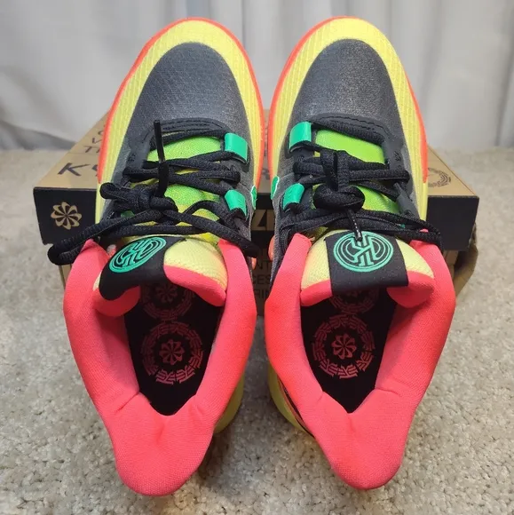 Nike Red and Yellow Sneakers with Modern Design