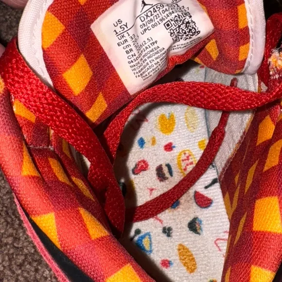 Nike Red Gold and White Jordan Sneakers with Breathable Design